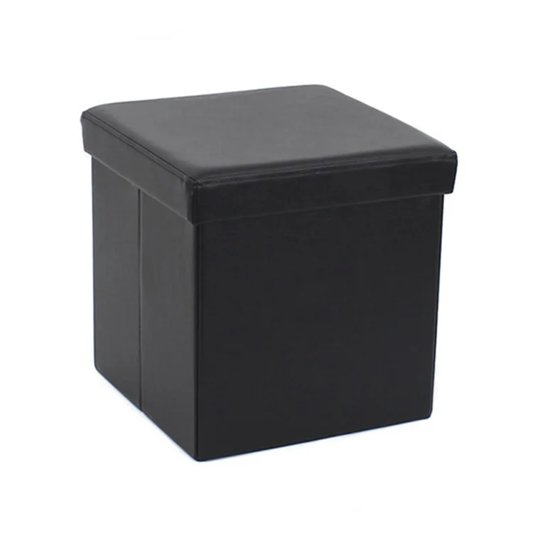 RTS фабрика, оптовая продажа, современная мебель для дома, ПВХ кожаный куб, складной оттоманка для хранения, складной стул