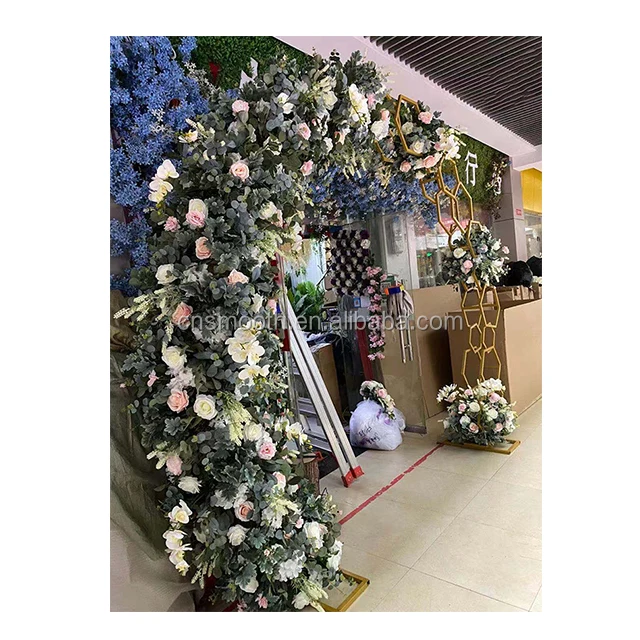 Wedding Garland Design Stage Background Artificial Flower Backdrop Arch  With Iron Frame - Buy Iron Rose Arches,Wedding Stage Background Artificial Flower  Backdrop Arch,Garland Design Flowers Wedding Arch Product on 