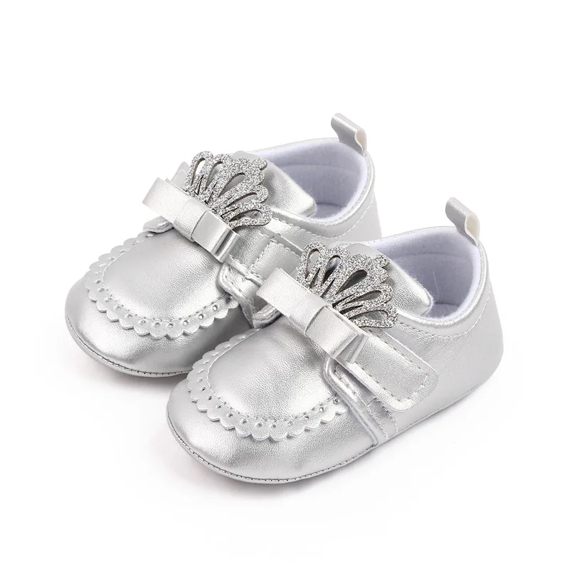 2025 Spring Autumn Summer Silver Princess Baby Infant Toddler Newborn Girl Shoes Party Evening Girl Pu Leather Shoes factory