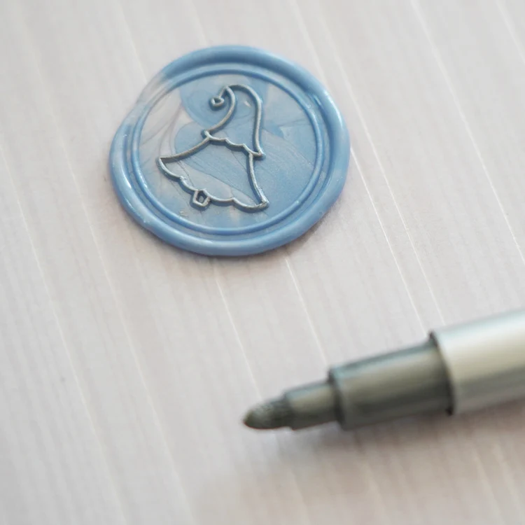 Ручка-маркер золотистая/серебристая металлическая