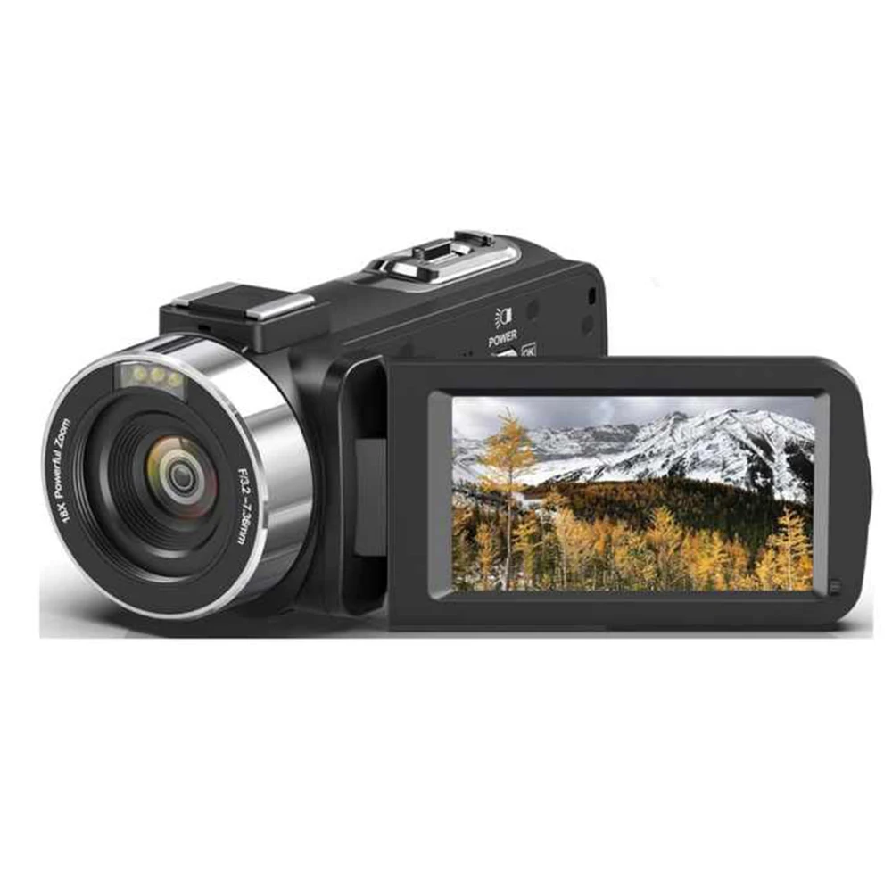 Draagbare digitale videocamera, 30MP 4K anti-shake 1080P HD 18X zoom 3in ips touchscreen digitale videocamera camcorder