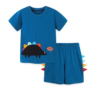 Customizable Summer Cotton Two Piece Sets With Cartoon Printing Boys Clothing Sets