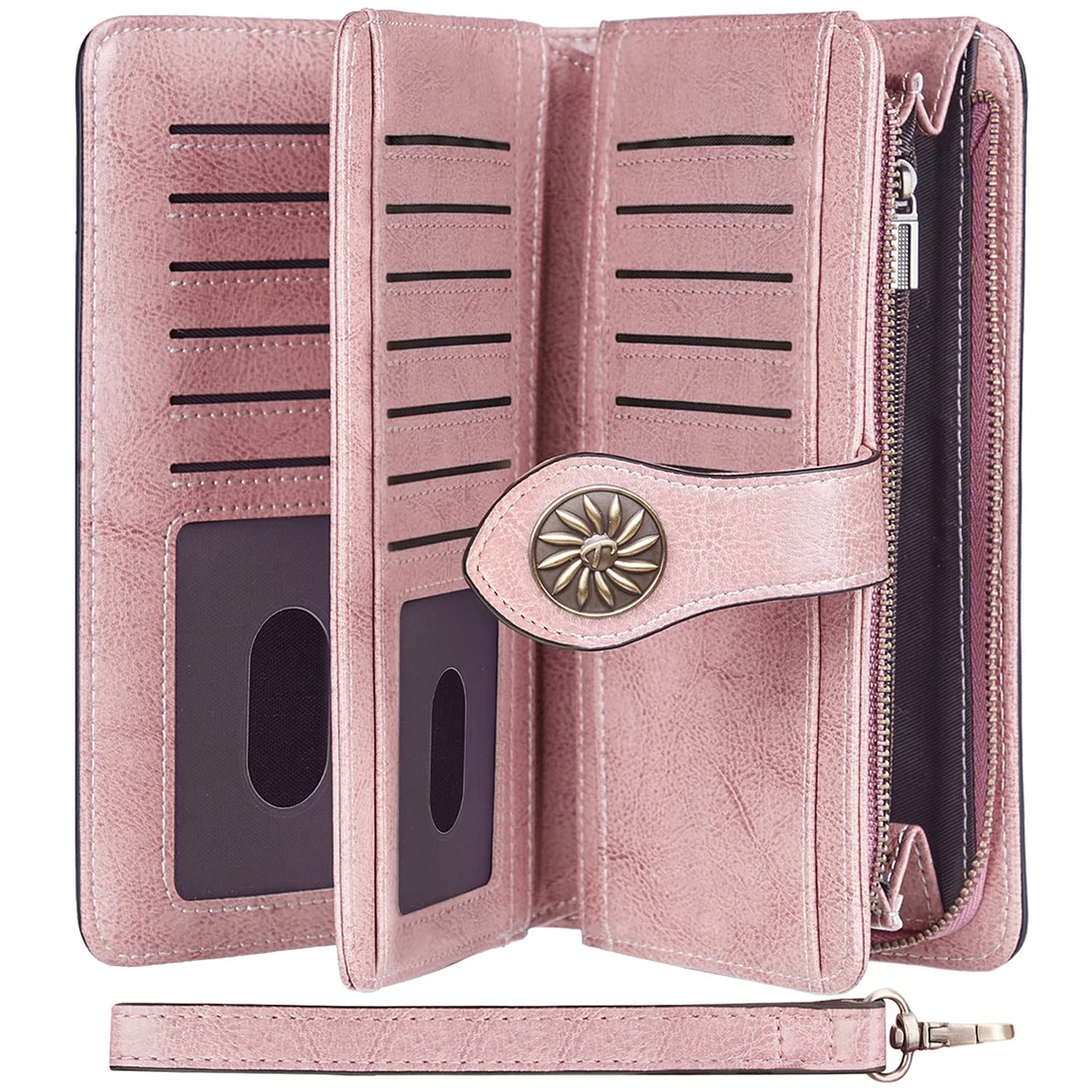 Luxury Womens Wallet Large Capacity Rfid Blocking Multi Card Organize