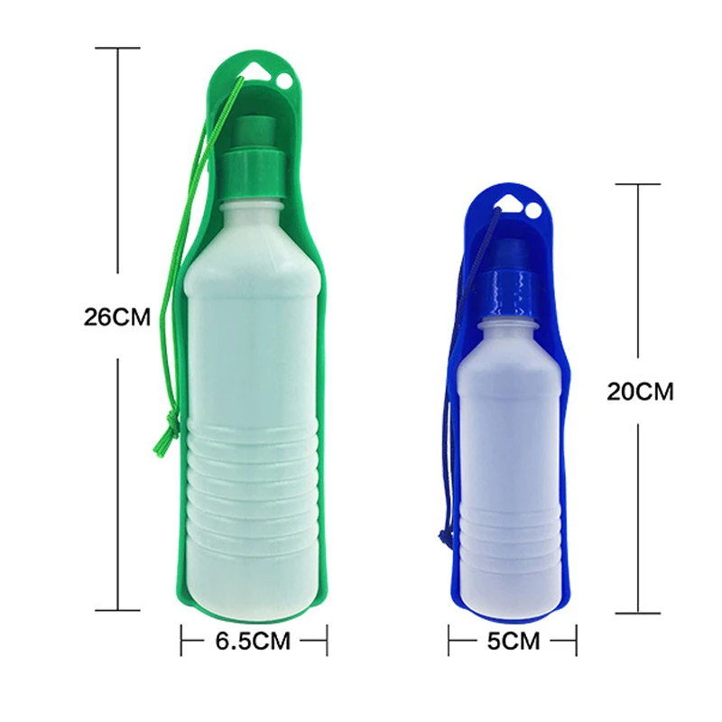 wholesale 250ml 500ml pet traveling bottles outdoor portable plastic pet dog drinking water bottle