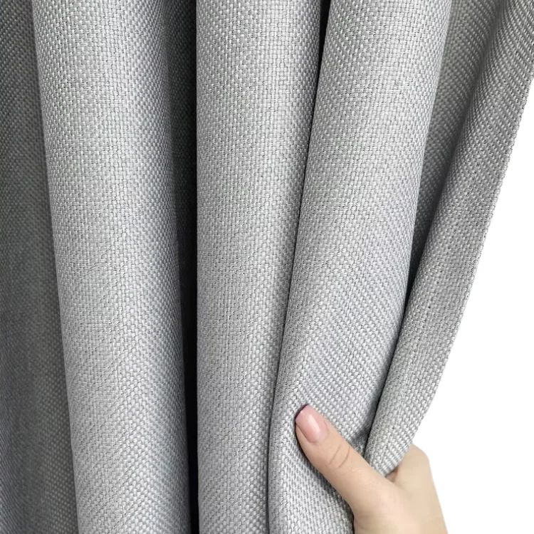 Single S-shaped hook curtain featuring wavy pleats; crafted from natural linen for a soft, textured feel. It provides 100% light blockage, making it ideal for French windows, homes, and hotels.