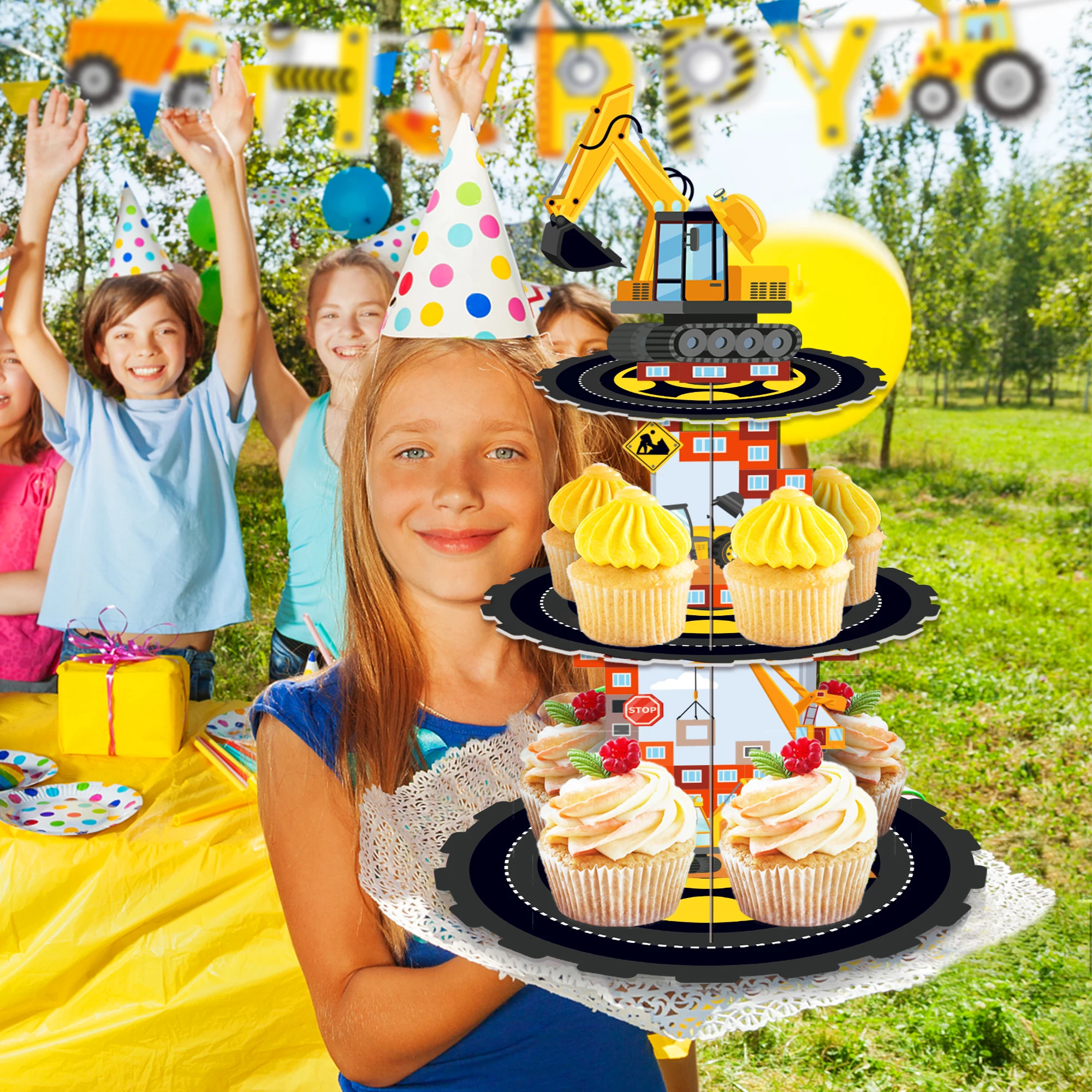 Huancai Construction Party Cake Stand Tier Cupcake Stand Dump