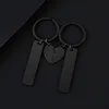 5012 longues bandes + demi-cœur + porte-clés - paire noire