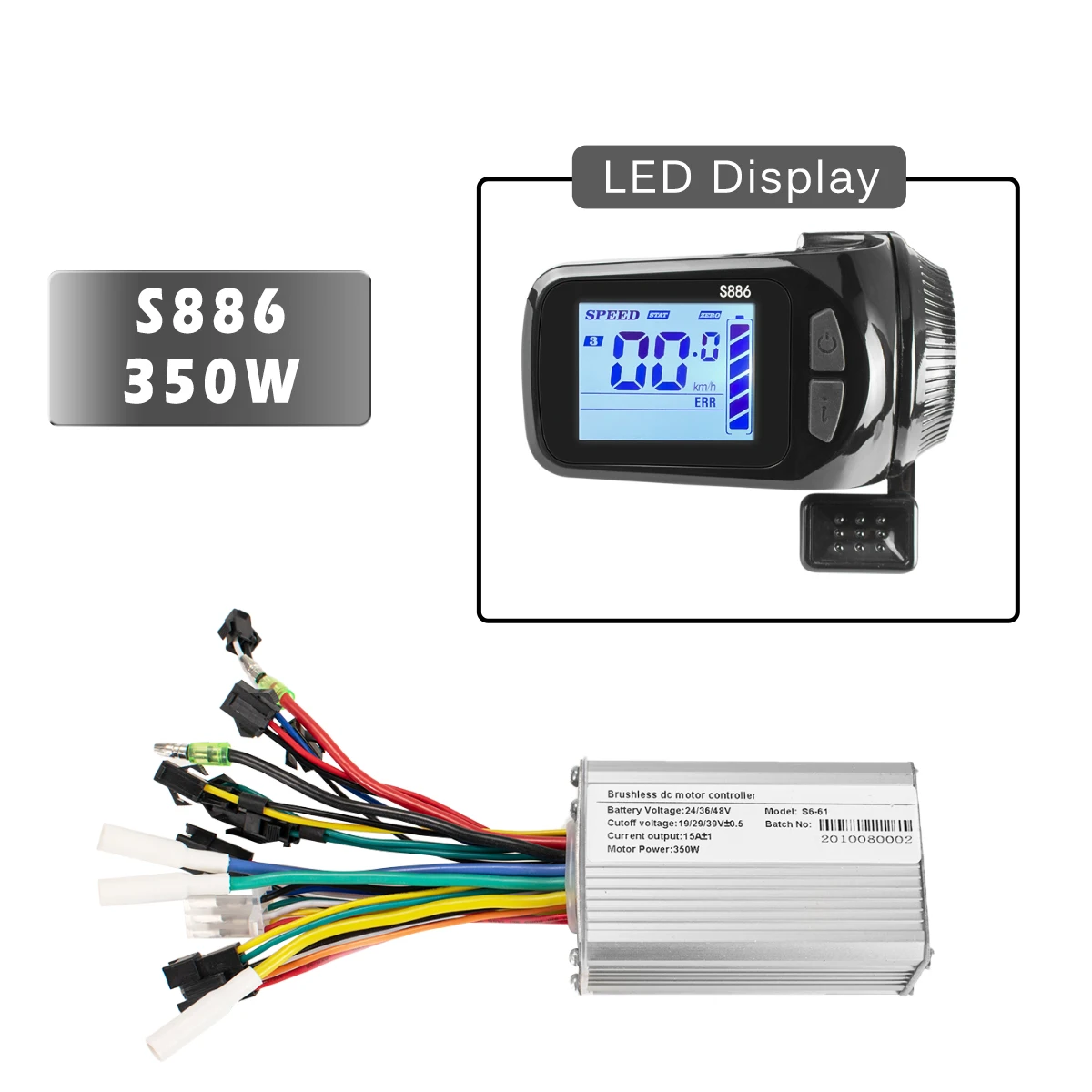 250w-500w Lcd Display & Brushless Controller For 24v-48v E-bikes