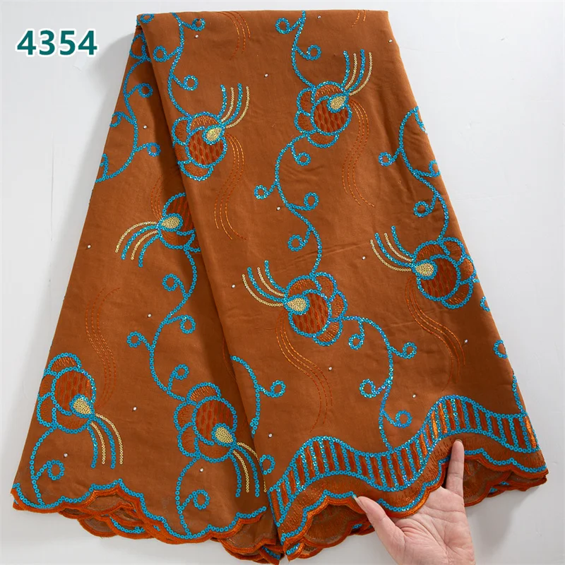 African Lafaya Style Cotton Lace Fabric with Sequins High Quality Swiss  Voile Lace for Women Wedding Dresses Sewing 4354