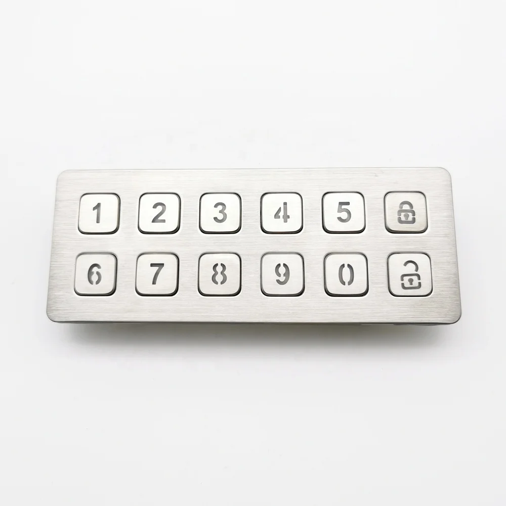 2X6 Key Stainless Backlight Smart Door Lock Mechanical Keypad with Metal Button Safe Number Arrow