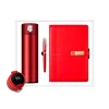 Kırmızı-termos + kalem + dizüstü