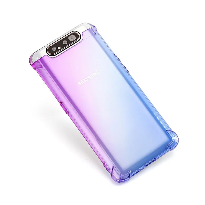 Gradient Color Shockproof TPU Case for Samsung Galaxy A80 Case Clear Soft TPU Phone Case for Samsung Galaxy A90