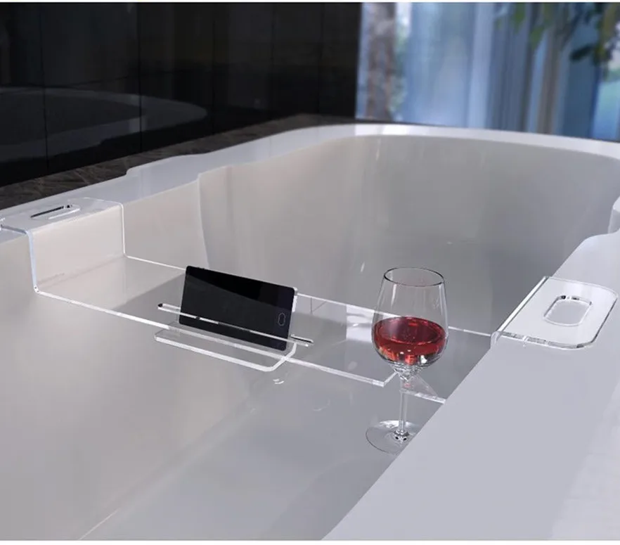 clear bathtub tray