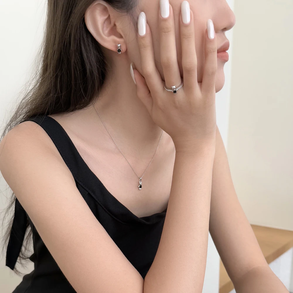 KAKODIY Cute Glamour Design Fashion Accessories Rhodium Plated 925 Sterling Silver 5A Cubic Zirconia Bear Stud Earrings Daily Life detail 4