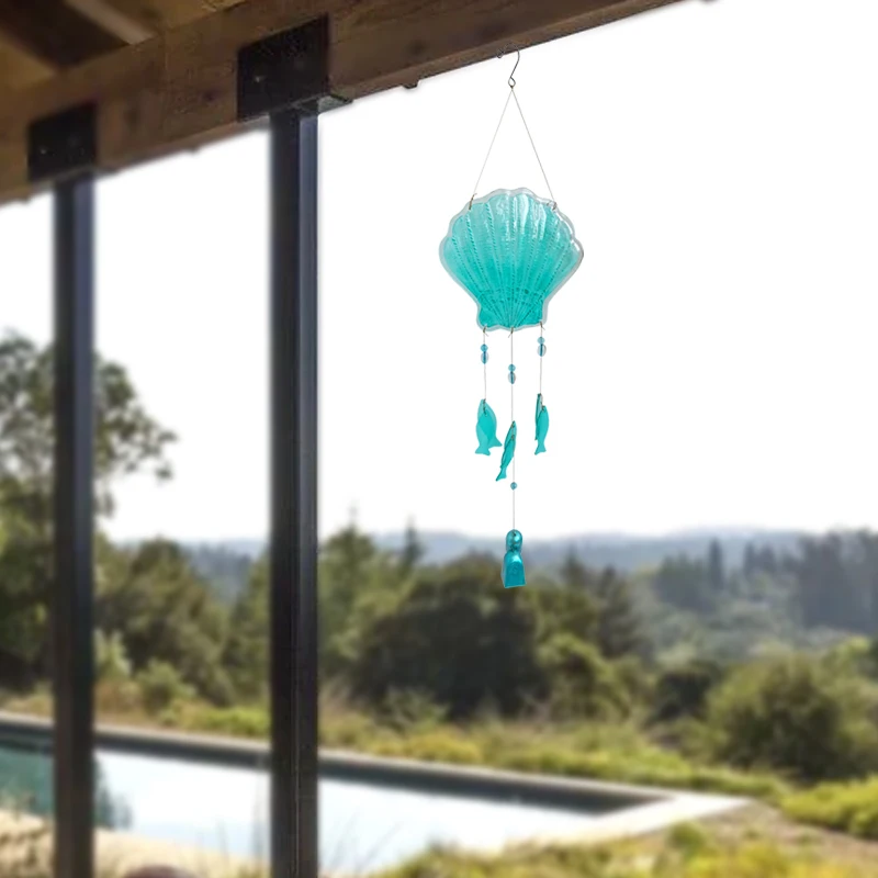 Hanging Glass Wind Chime  Ring Shell Wind Chime shell wind chime