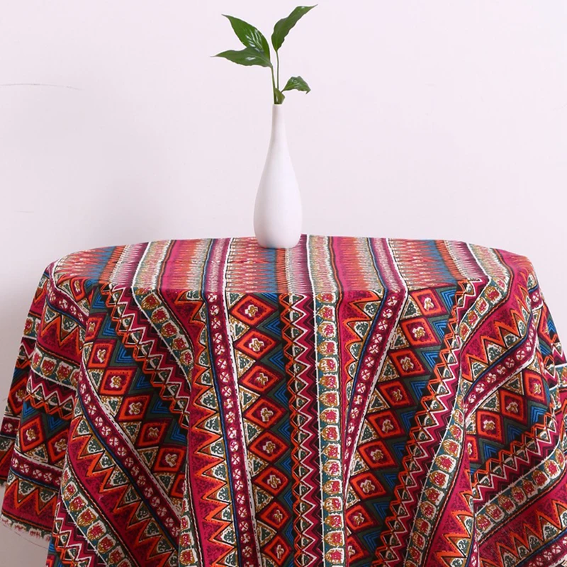 European Style Table Cloth Simple Design Cotton and Linen Tablecloth Rectangle Linen Cloth White Striped Checkered Tablecloth