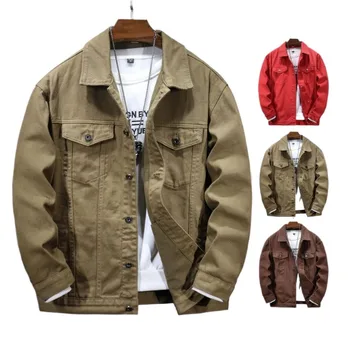 New casual denim jacket autumn unisex solid color clothing loose shoulder denim jacket Manufacturer direct sales supplier