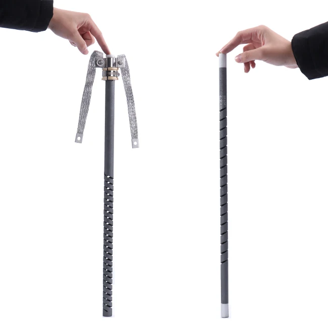 1625C 1500C High Density Spiral Rod Sic Heating Element Silicon Carbide Rod for Furnace Sic Heater Electric
