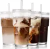 Bouteille transparente de 20 oz avec paille