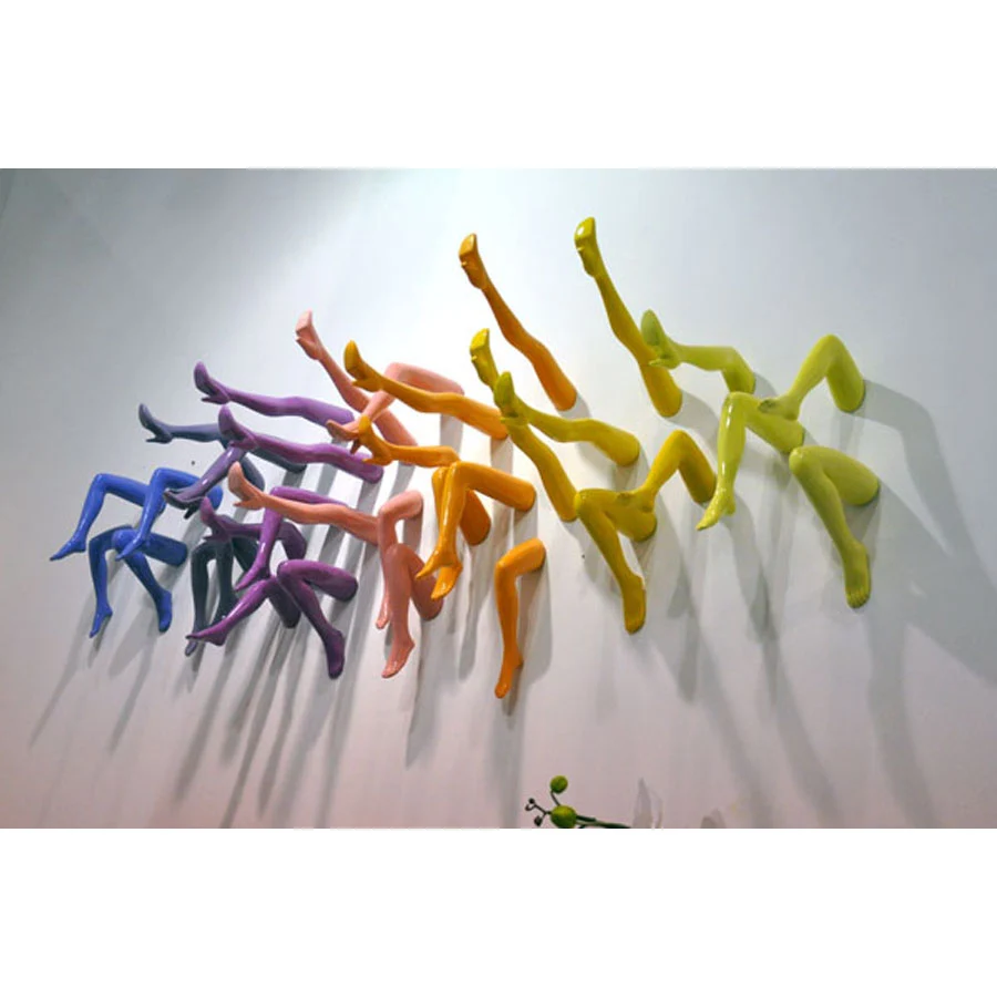 Fiberglass Climbing Wall Decoration Sculpture 3d Wall Leg Home Decor