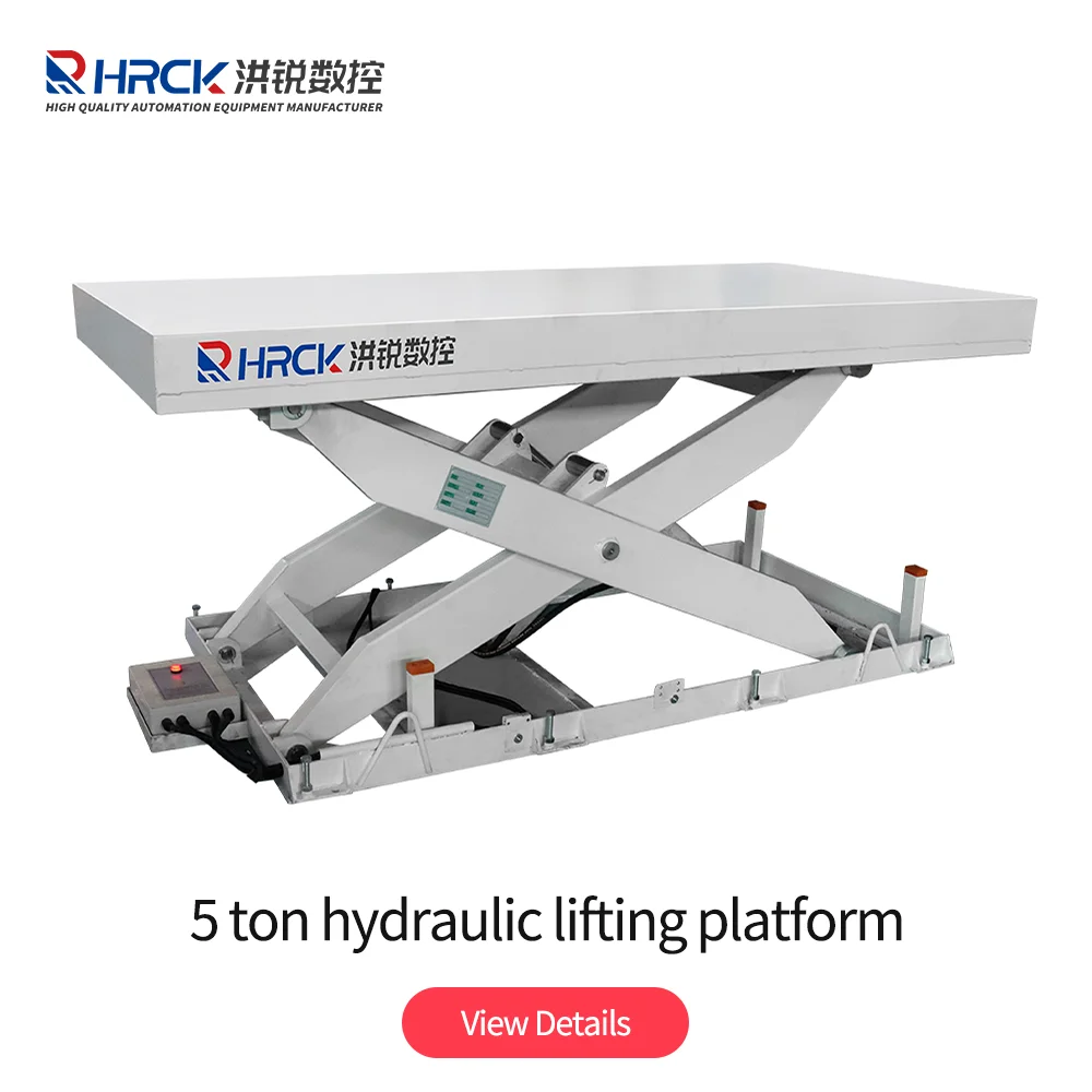 Hongrui 1 ton movable roller scissor lifting table, electric hydraulic fixed scissor lifting table, with competitive price supplier