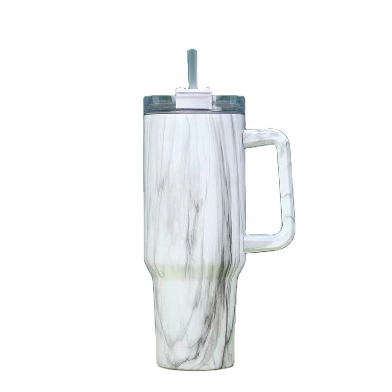 Large Capacity 40OZ Sports Design Car Cup with Straw Vacuum Bottle Cola Shape for Camping 40 Ounce Texture Coaster