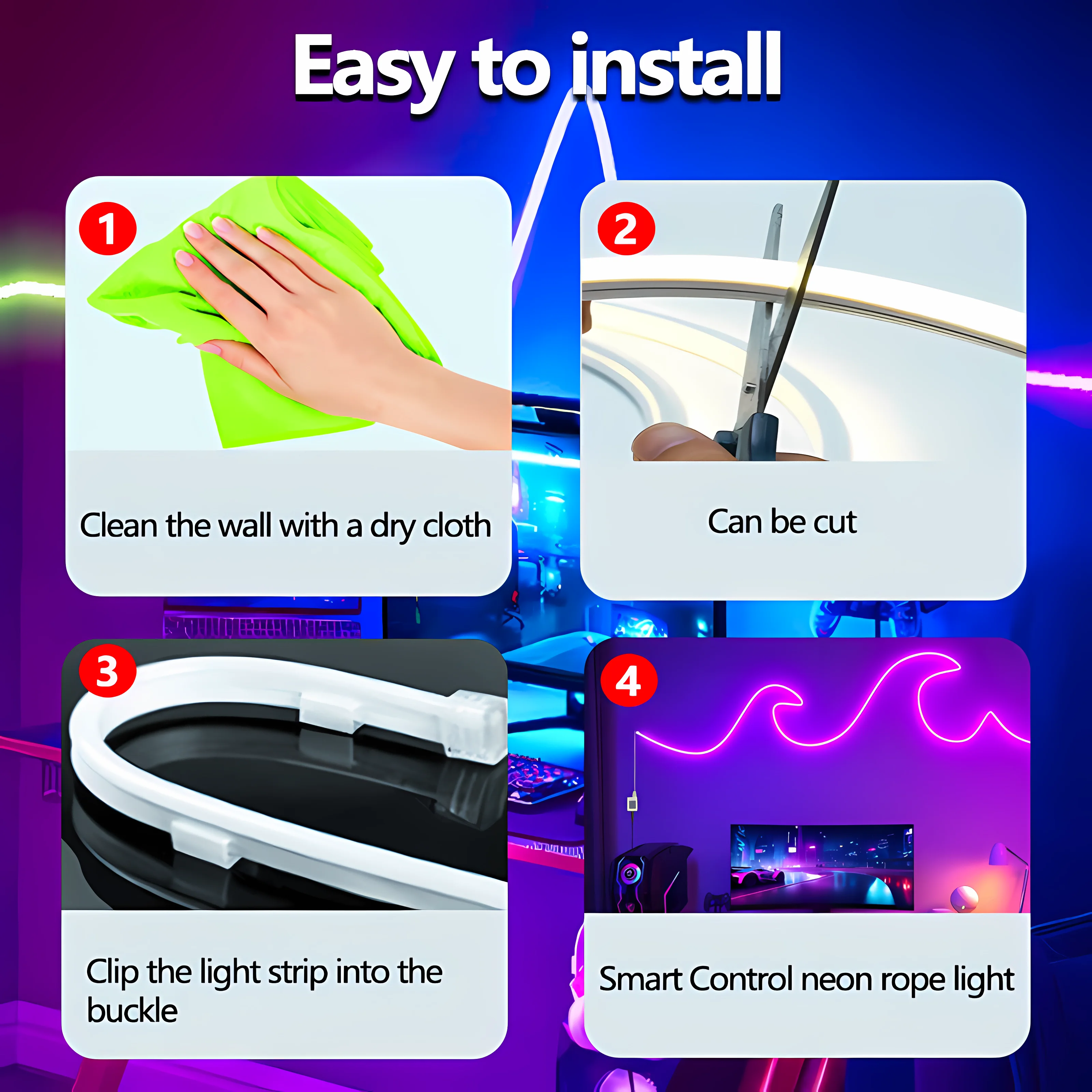 Led Neon Strip Light 5M Smart Led BT App Rgb Color Changing Flexible Rope Lights Waterproof Flexible Light Strip