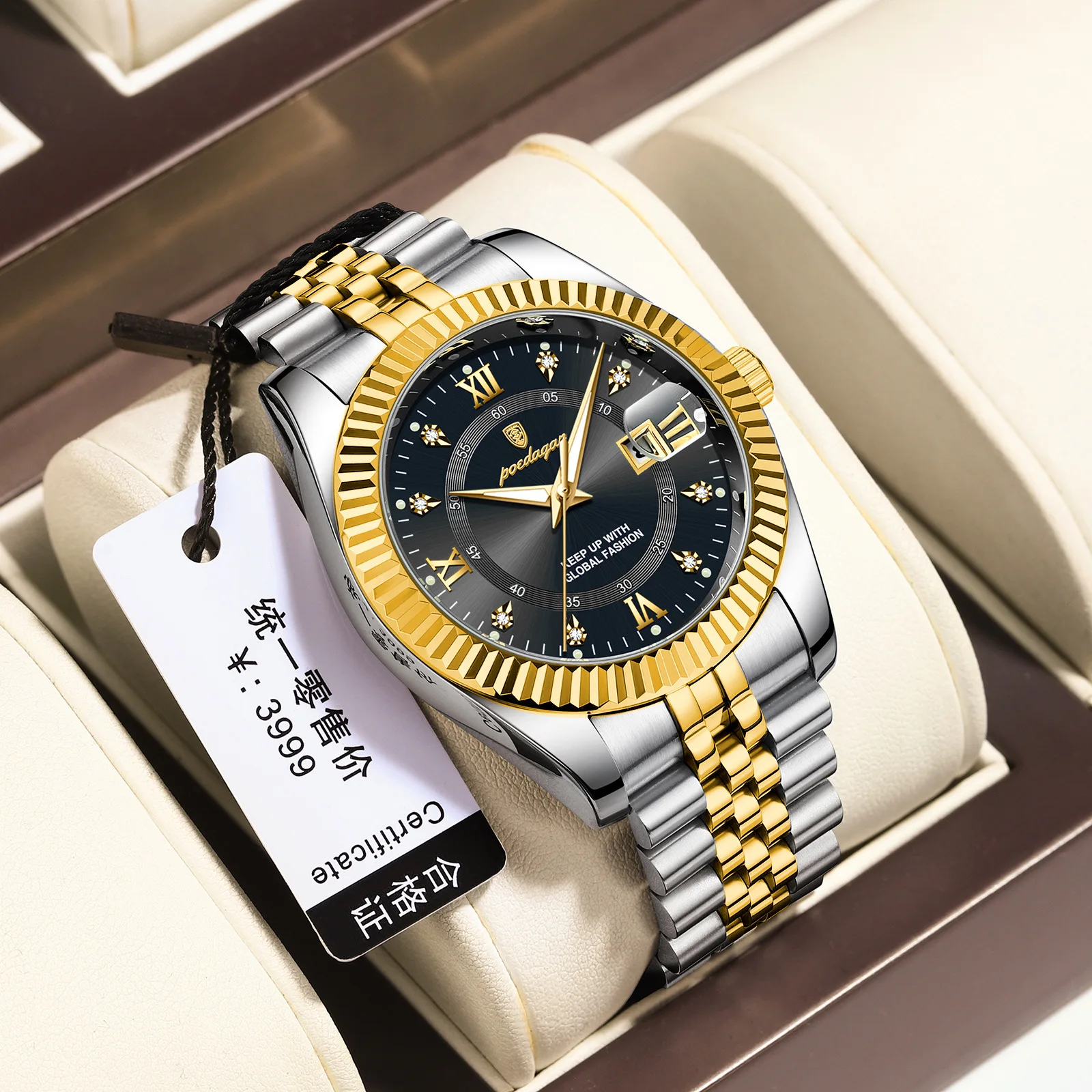 Gold Ice Watch Price List POEDGAR 910 New Diamond Watch For Men