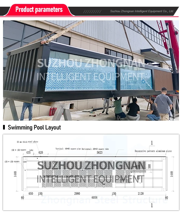 Luxury Modular Filtration and Heating System Container Pool