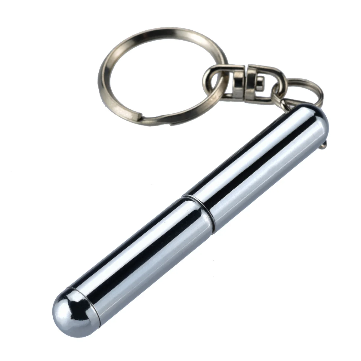 Mini-sleutelhangerpen met 5 reservevullingen, mini-balpen, roestvrij