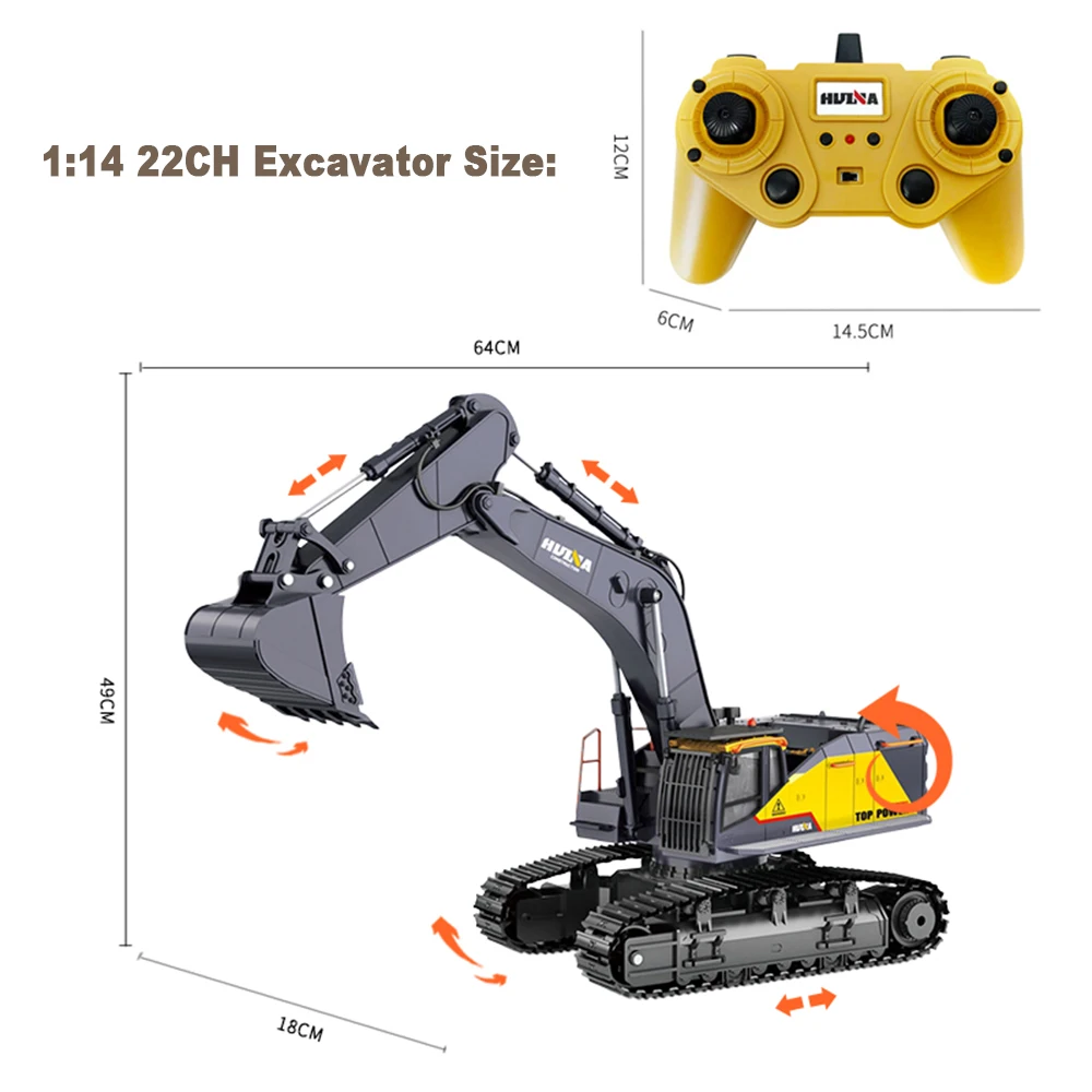 Huina 1592 Rc Excavator 2.4g 1:14 Big Rc Trucks Simulation Excavator ...