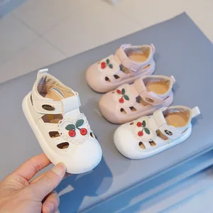 Baby Anti-slippery Soft Bottom Baby Shoes Cherry Embroidered Baby Sandals Summer Toddler Shoes