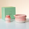 FJT Bow Knot Bowl Stand Kiln เปลี่ยนกล่องของขวัญสีเขียวสีชมพู