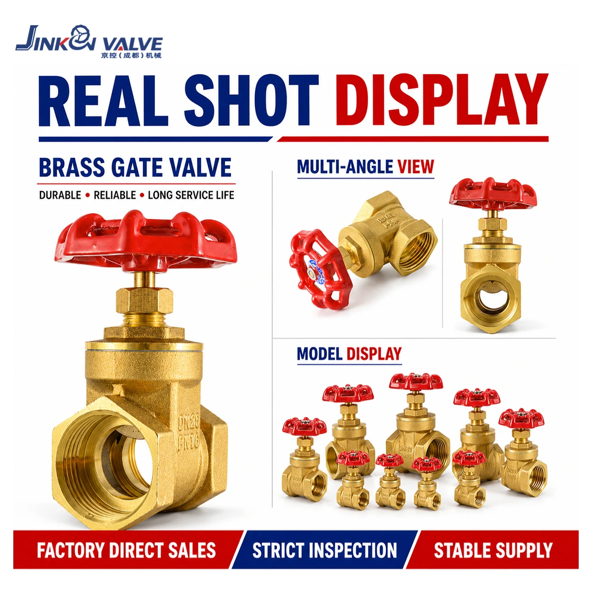 Brass Threaded Manual Gate Stop Valve PN16 for Industrial Water Supply Pipeline
