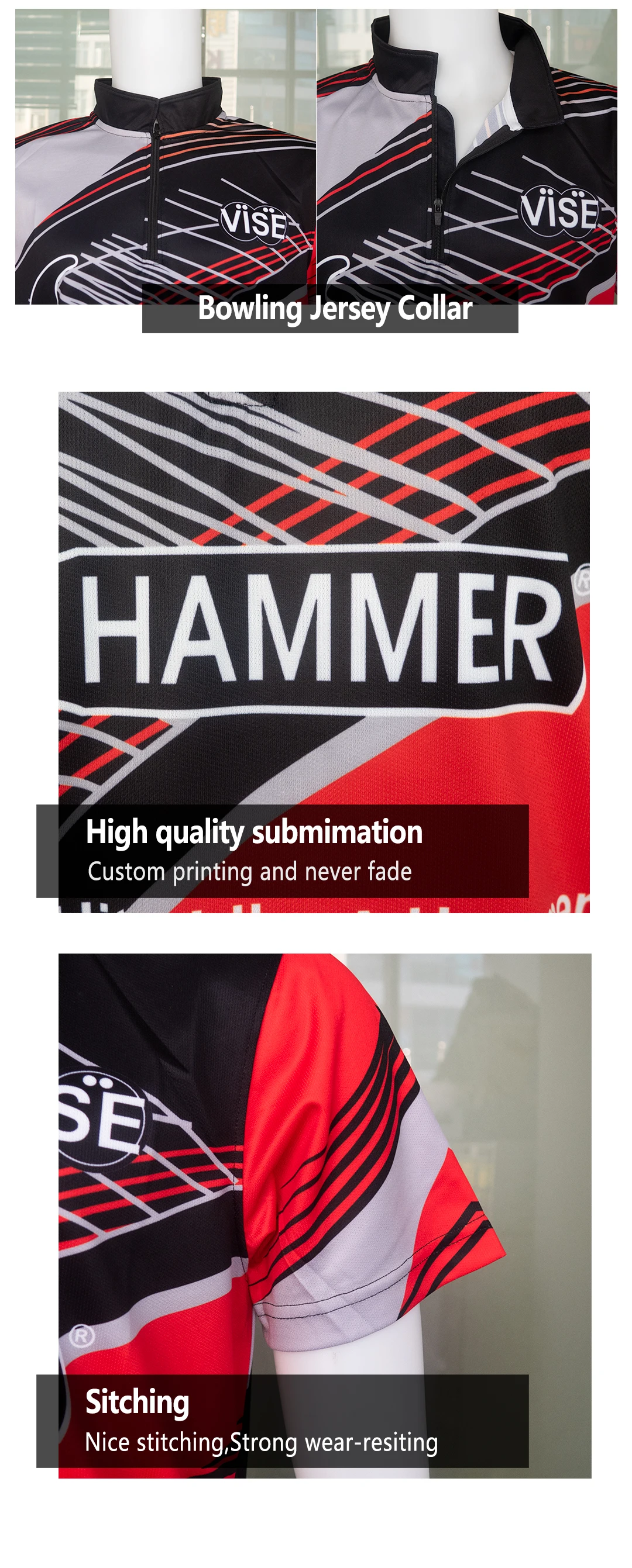 Wholesale Hot Sale Custom Sublimated Bowling Jersey Cheap Team Bowling