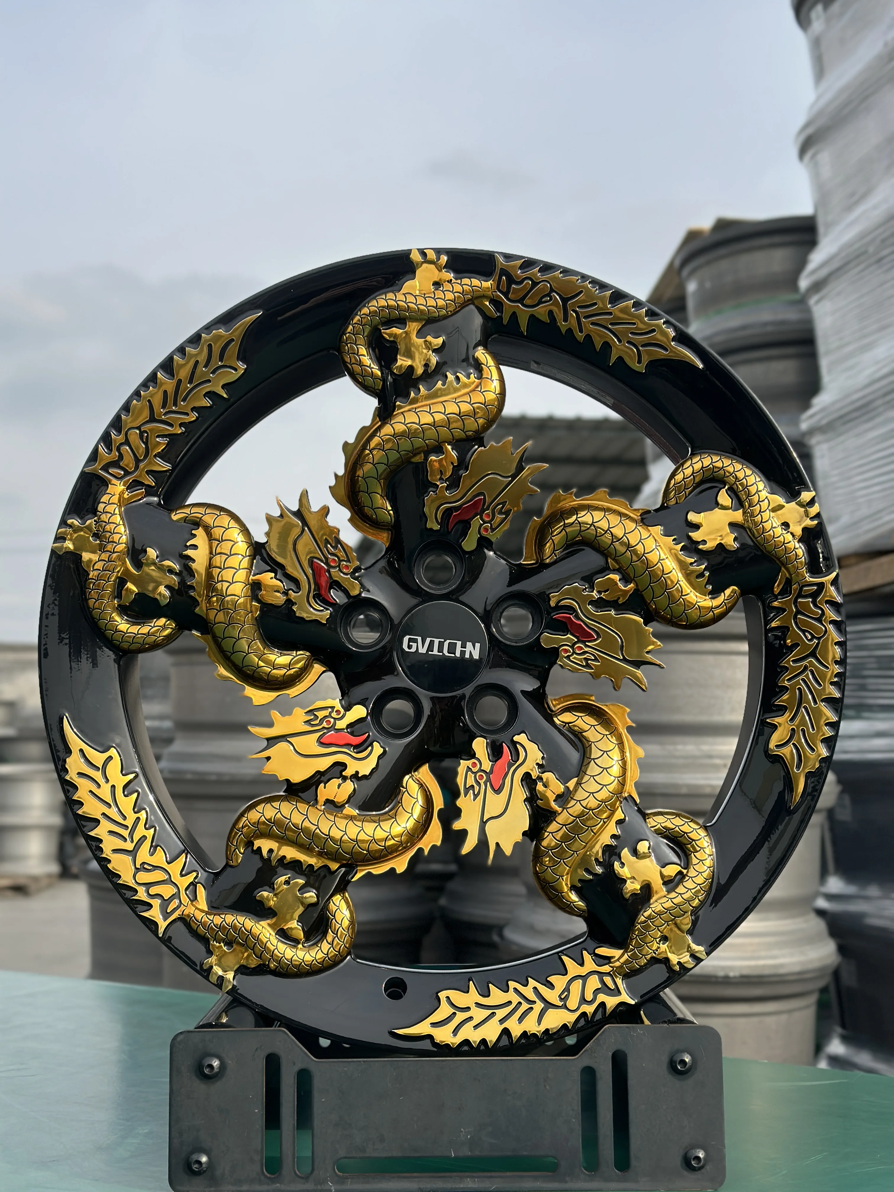 GVICHN one piece black with gold dragon forged wheel 16 - 30 inch aluminum alloy rims 5x112 5x114.3 5x120