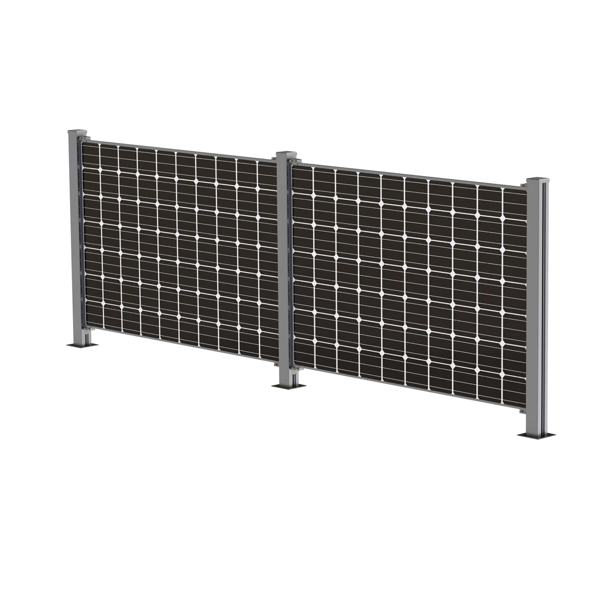 Solar Energy System Ground Mount System Vertical Bifacial Solar Fence for Farm