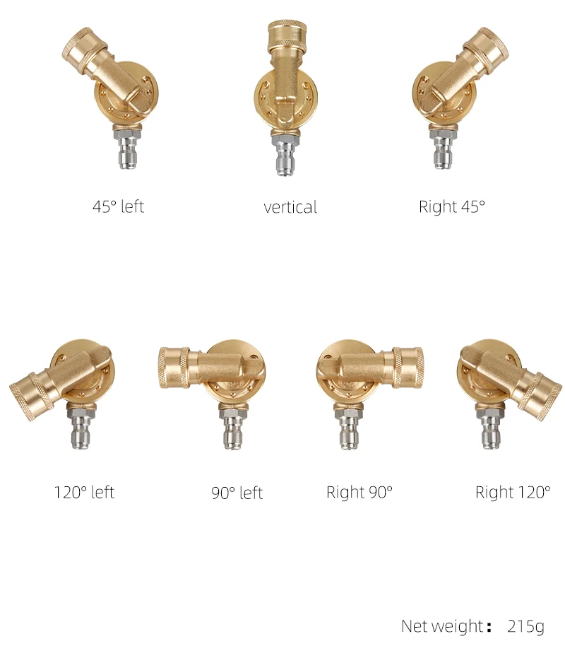 SPS Quick Connect 7 Rotation Angles Pivoting Coupler Pressure Washer Accessories With 5 Color Nozzles