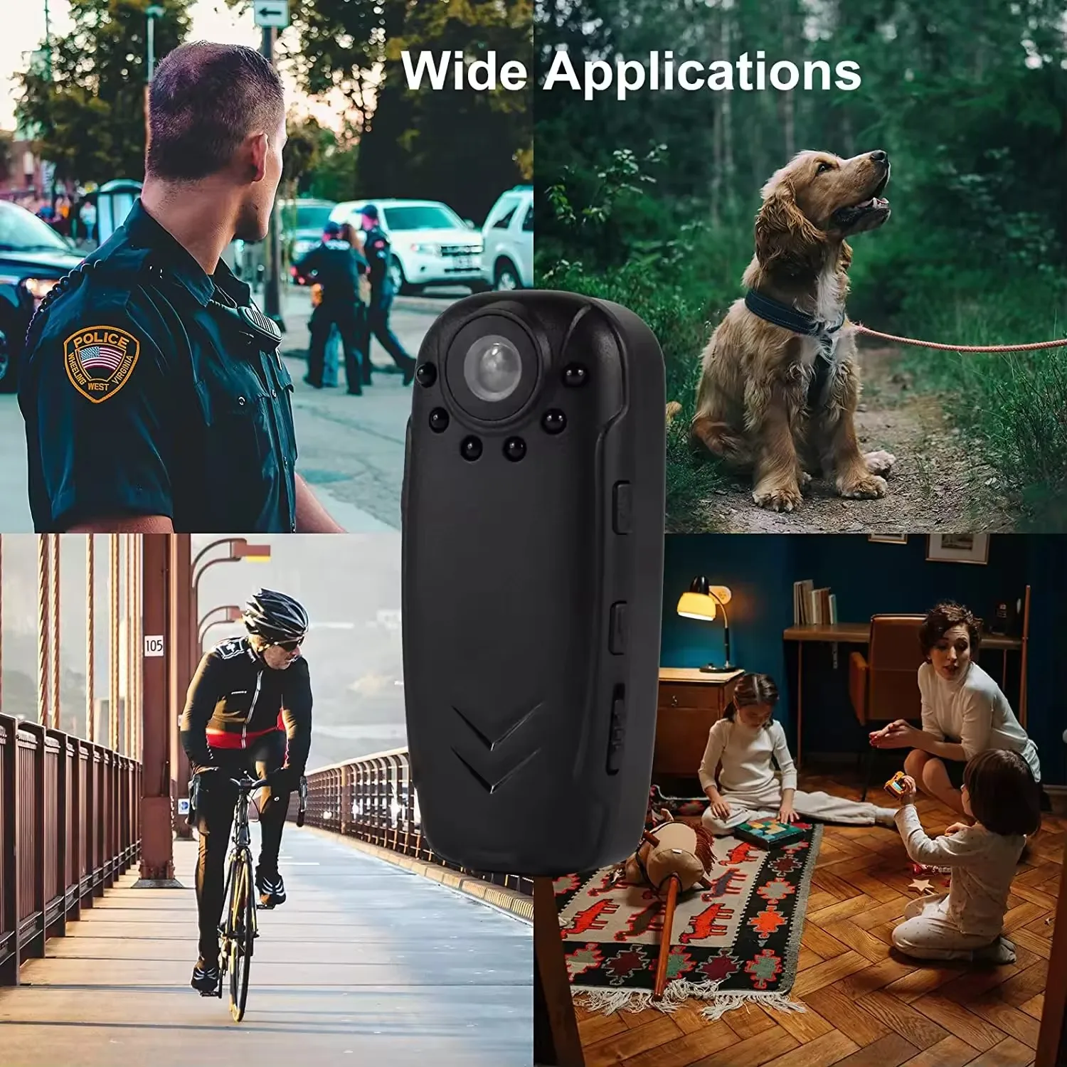 Back Clip Design Large Battery Portable Night Vision 125 Degree Rotating Clip Body Video Recorder Human Body Pocket Camera