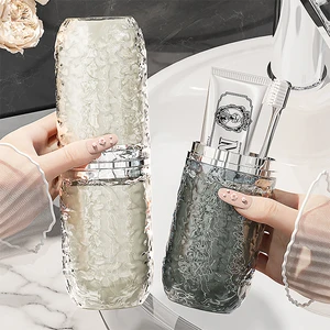 New Coming Wash Cup Toothbrush Toothpaste Cup Case Portable Tooth Tank Storage Set for Bathroom Hotel Travel
