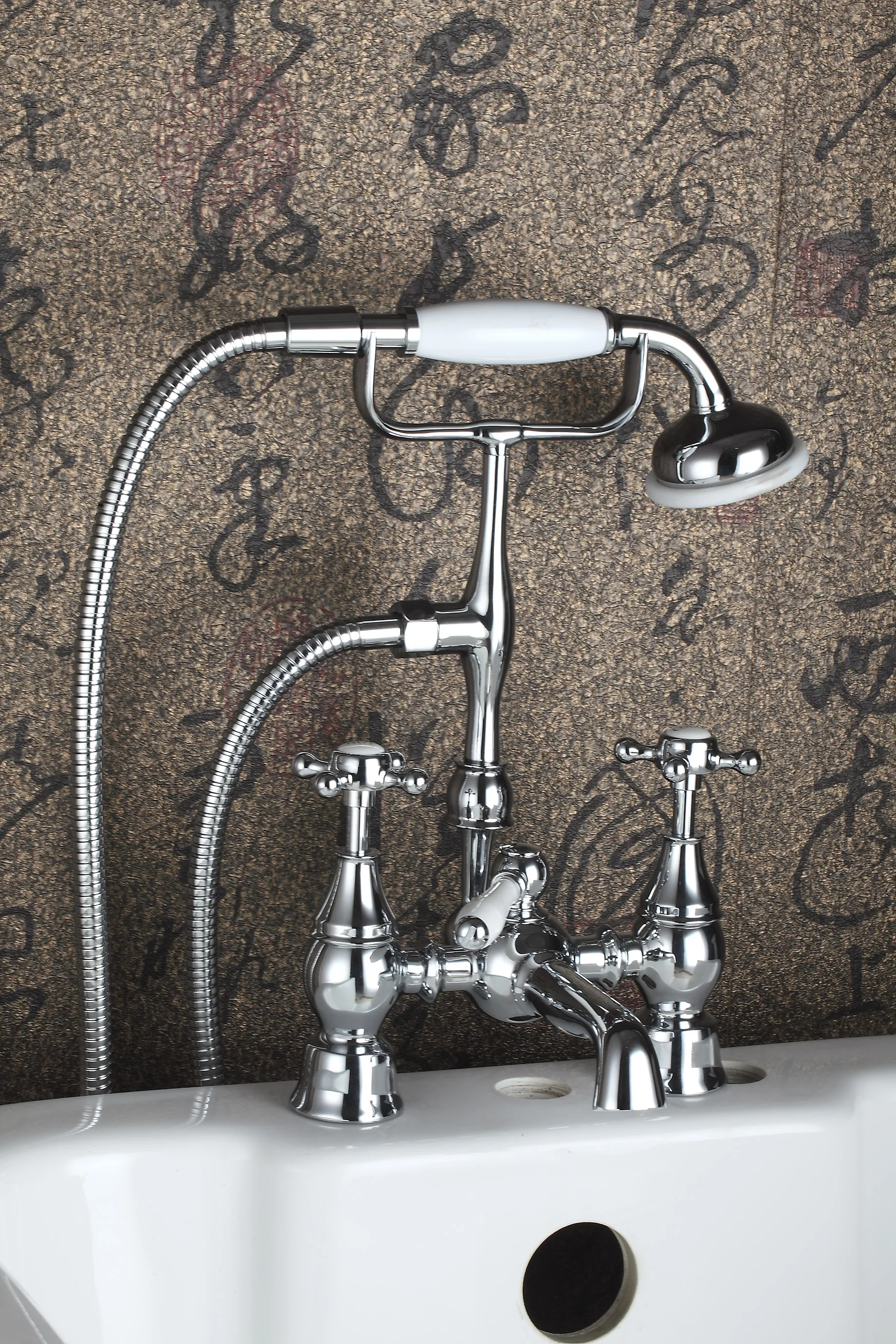 Traditional Deck Mounted Bath Shower Mixer - Gold manufacture