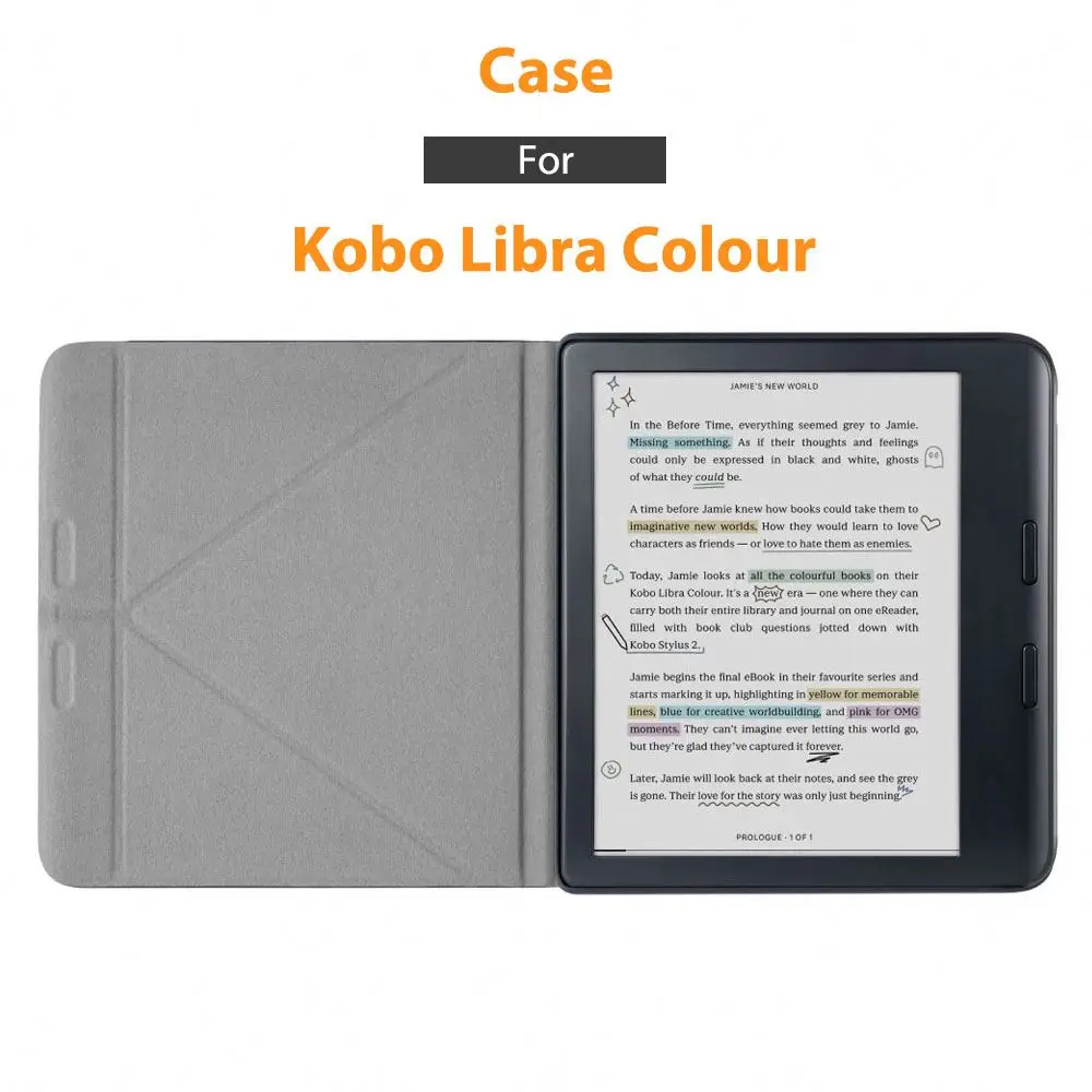 Foldable Leather Case For Kobo Libra Clara Colour Elipsa 2E 2 Hd Sage 7 Inch E Reader Ebook Color Ereader Tablet Pbk156 Laudtec