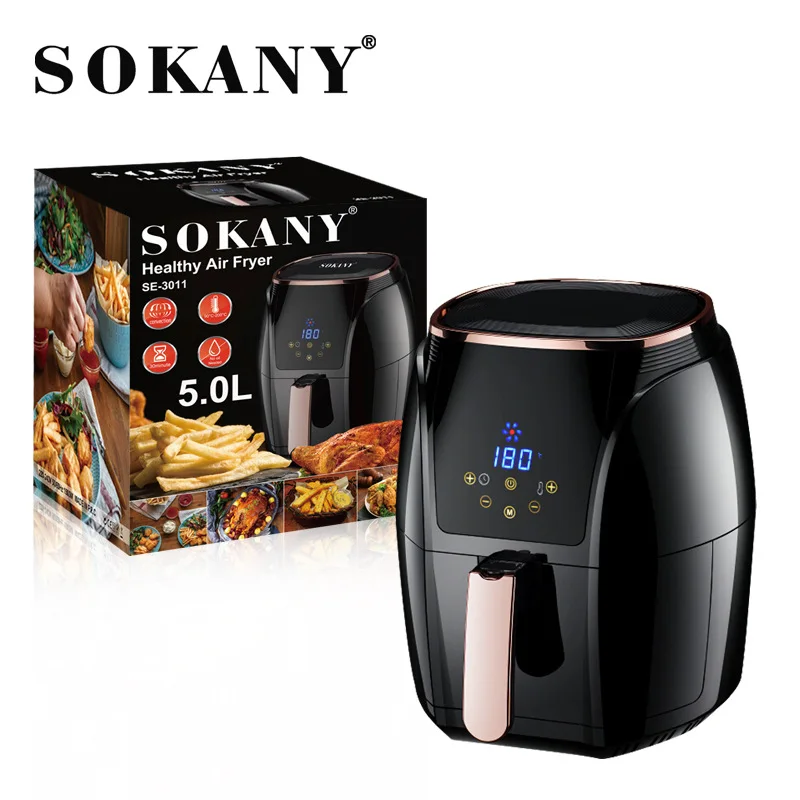 Sokany 5l Electric Air Fryer Removable Basket 360° Bake Without Oil 1500w  Multifunction Deep Fryer Oven White 3010 - Electric Deep Fryers - AliExpress