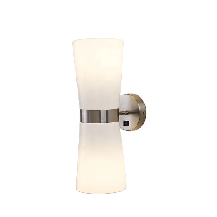 JLW-H040 Bedroom hotel style Brushed Nickel White acrylic up down wall light