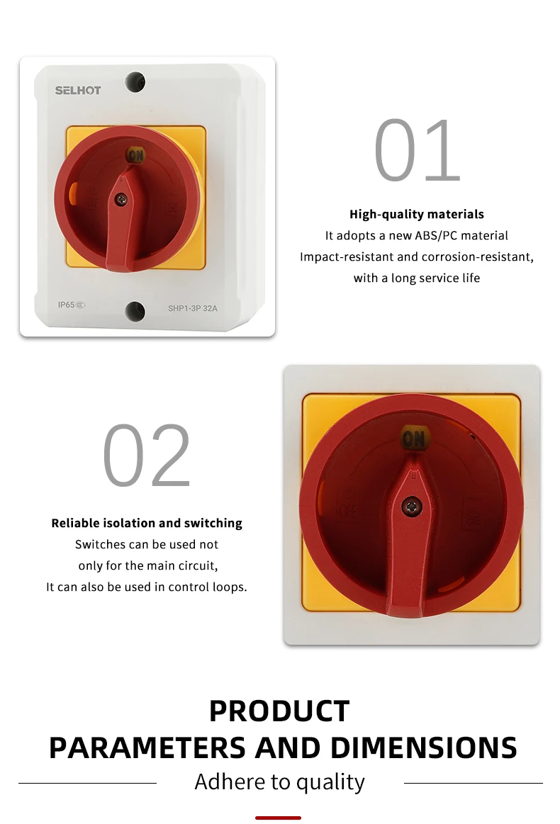 SHP3 IP66 Waterproof Isolating Disconnect Switch - 100A
