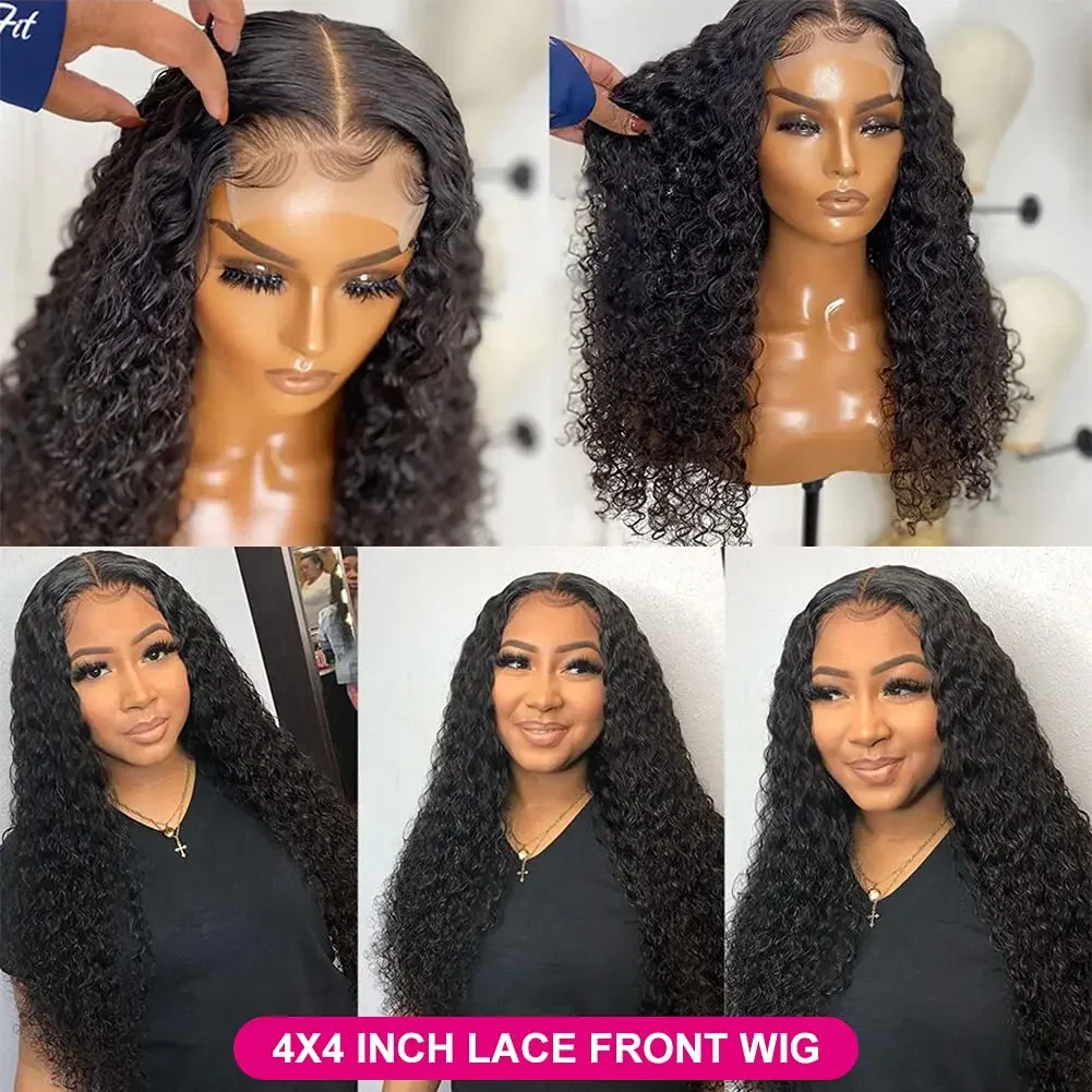 Kinky Curly Echthaar Lace Front Perücke Transparent Lace Closure für schwarze Frauen_voghion.com