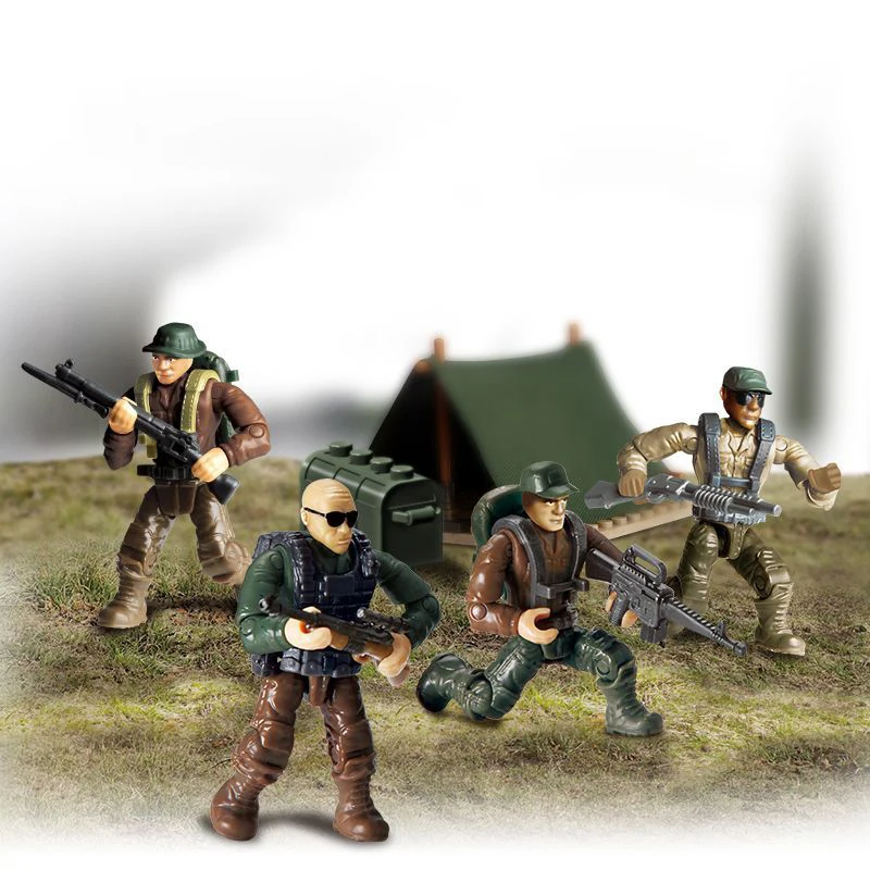 Экшн-фигурки в стиле милитари разных стилей со строительными блоками игрушки для детей фигурки спецназа сборные