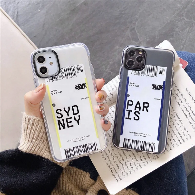 Casing Ponsel Tiket Pesawat Polos, Perjalanan untuk iPhone 11