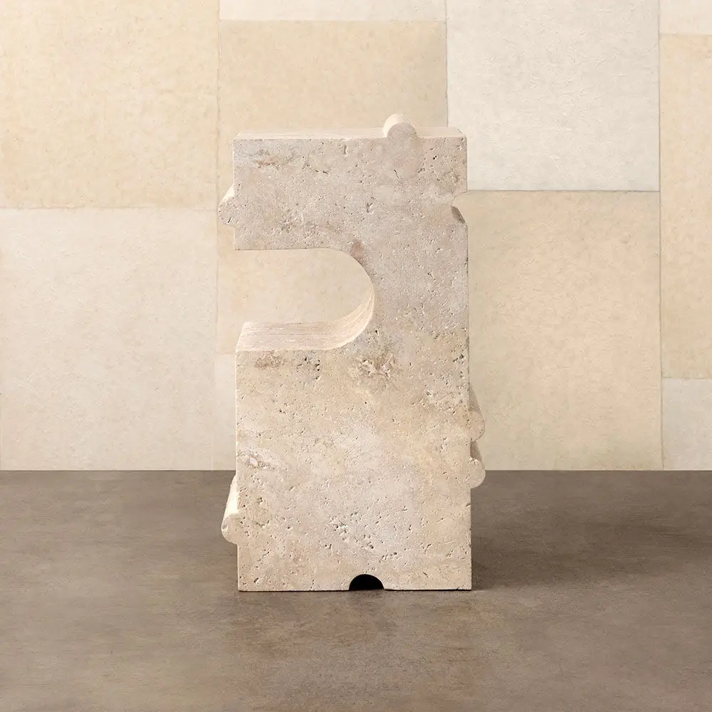 YDSTONE Modern Design Natural Stone Travertine Coffee Table Sofa Side Table Set for Living Room & Hotel/Vanity Top Use factory