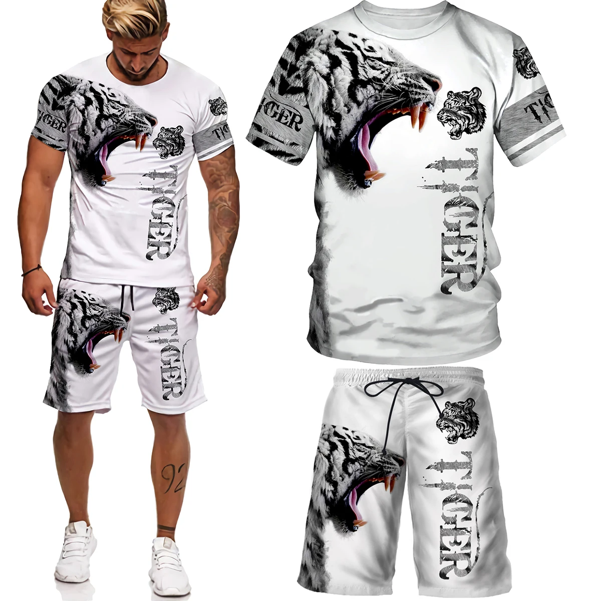 Summer T Shirt Tracksuit Set For Men 3D Printed Men's T-Shirt